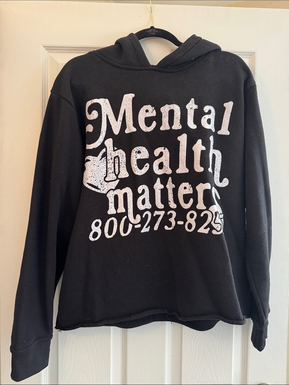 Black "Mental Health Matters" Graphic Hoodie - Unbranded